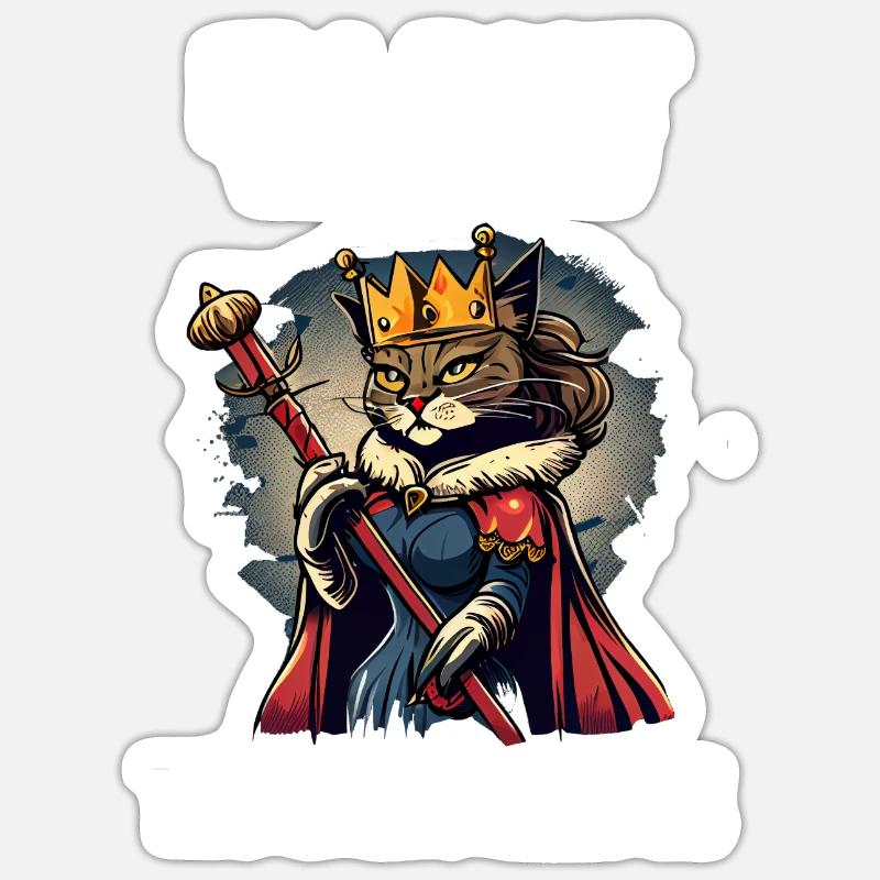Fier propriétaire de chat - Sticker taille S (10 x 10 cm) - blanc mat