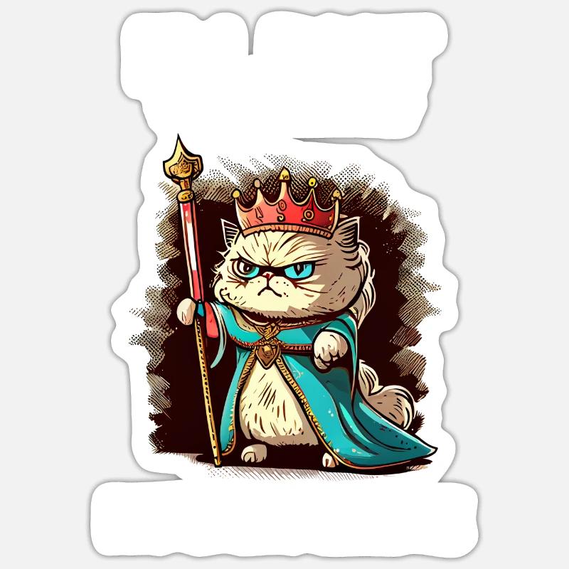 Cat Lady - Drôle - Sticker taille S (10 x 10 cm) - blanc mat