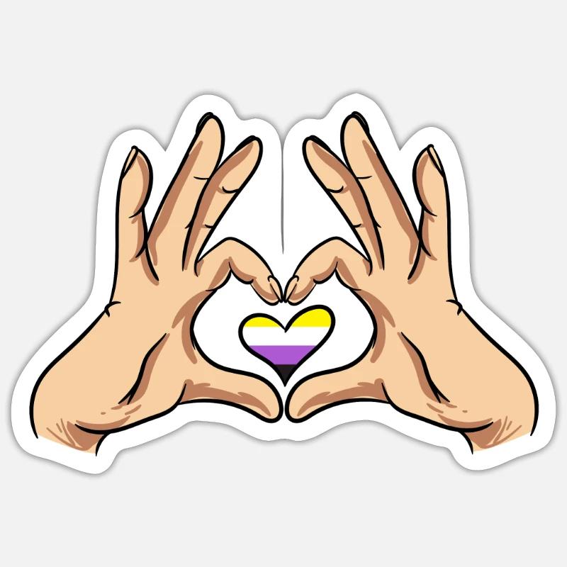 Non Binary Gender Flagge Geschenk Sticker Größe S (10 x 10 cm)