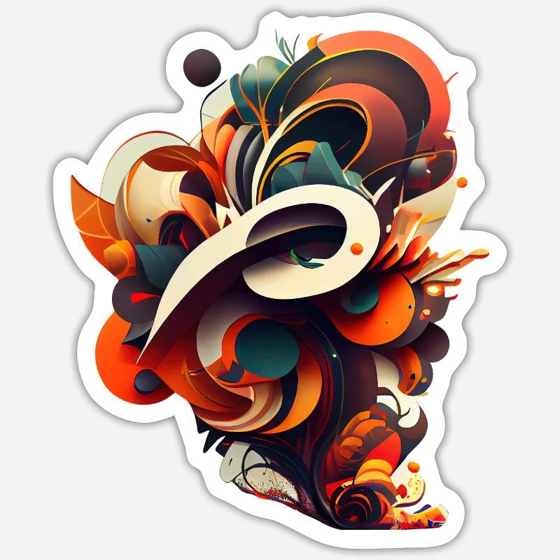 Abstract Digital Sticker taille S (10 x 10 cm)