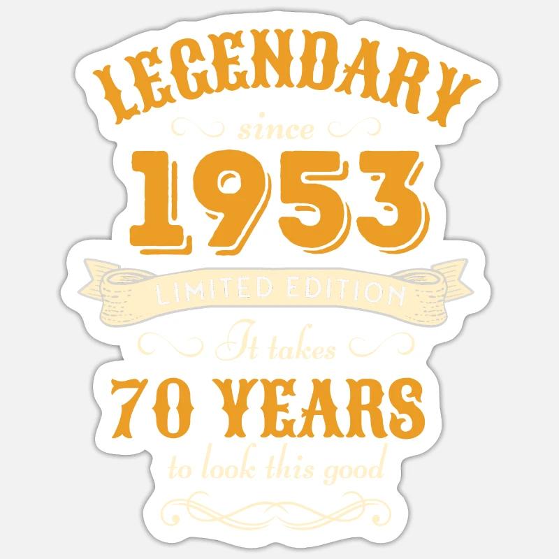 70e anniversaire millésime 1953 - Sticker taille S (10 x 10 cm) - blanc mat