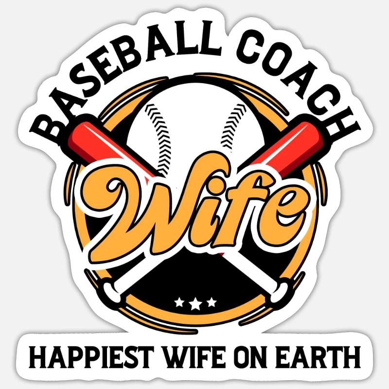 Baseball-Trainerin Ehefrau Berufstätige Mutter Sticker Größe S (10 x 10 cm)