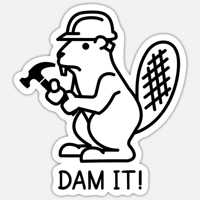 Barrage Il - Sticker taille S (10 x 10 cm) - blanc mat