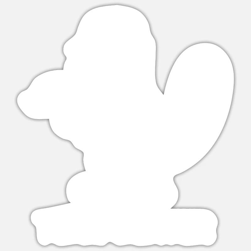 Équipe Castor - Sticker taille S (10 x 10 cm) - blanc mat