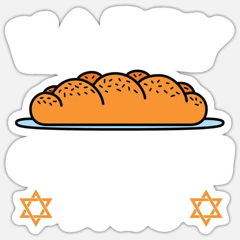Joyeuses Journées Challah - Sticker taille S (10 x 10 cm) - blanc mat