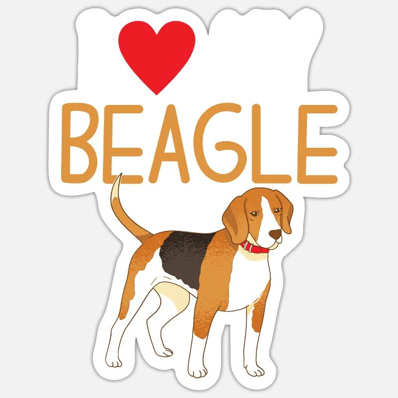 Beagle Geschenk Beagle Besitzer - Sticker Größe S (10 x 10 cm) - Mattweiß