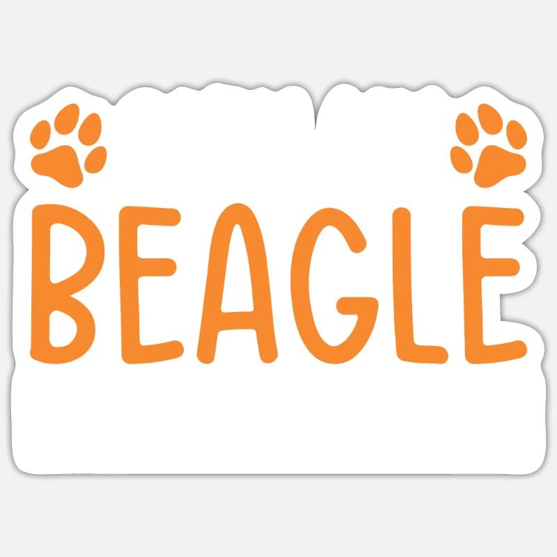 Beagle Geschenk Beagle Besitzer - Sticker Größe S (10 x 10 cm) - Mattweiß