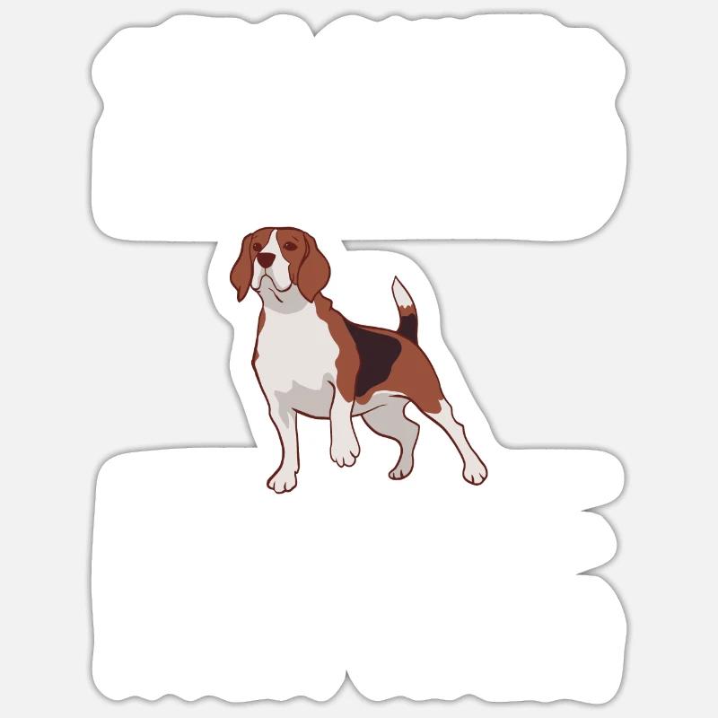 Beagle Cadeau Beagle Propriétaire - Sticker taille S (10 x 10 cm) - blanc mat