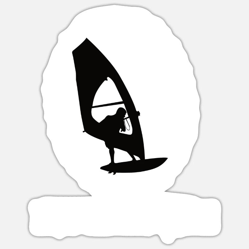 La planche à voile est dans mon ADN - Sticker taille S (10 x 10 cm) - blanc mat