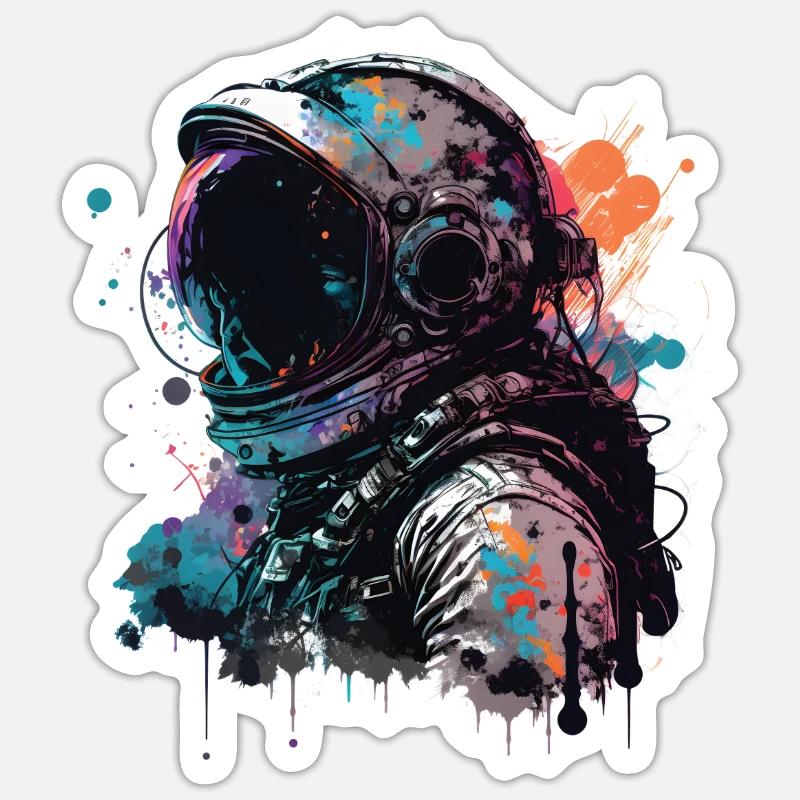 Gothic Astronaut - Sticker Größe S (10 x 10 cm) - Mattweiß