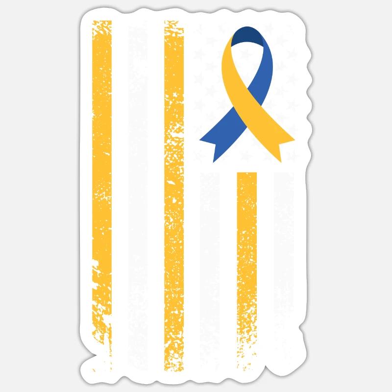 Variété de boucle de sensibilisation au syndrome de Down et - Sticker taille S (10 x 10 cm) - blanc mat