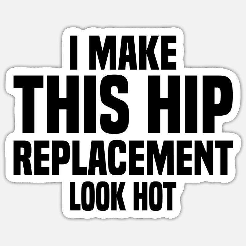Hip joint surgery - Sticker size S (10 x 10 cm) - white matte