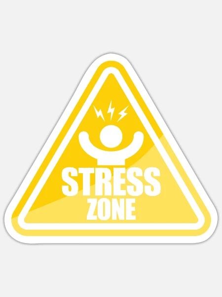 Stress Zone Verkehrszeichen National Stress - Sticker Größe S (10 x 10 cm) - Mattweiß