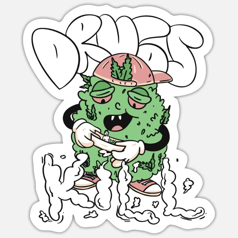 Eine Zigarette drehen - Sticker Größe S (10 x 10 cm) - Mattweiß
