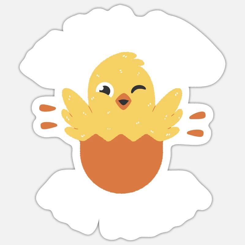 Egg-cited hatching chick - Sticker size S (10 x 10 cm) - white matte