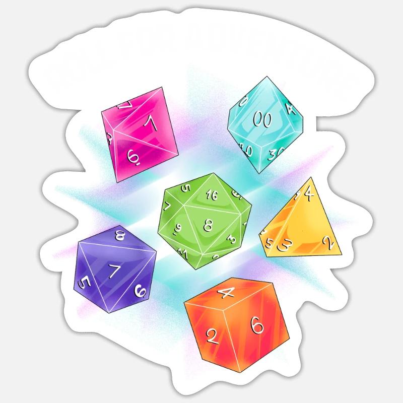 Dés polyédriques - Sticker taille S (10 x 10 cm) - blanc mat