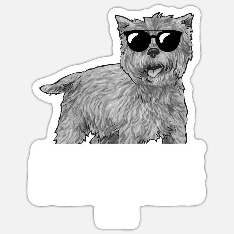 Cairn Terrier Chien - Sticker taille S (10 x 10 cm) - blanc mat