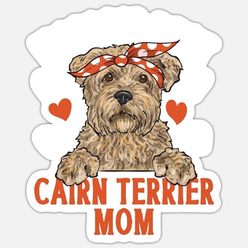 Cairn Terrier Chien - Sticker taille S (10 x 10 cm) - blanc mat