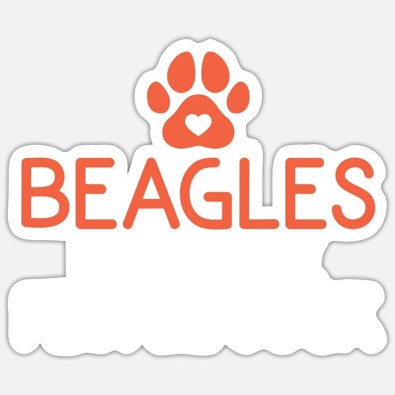 Beagle Geschenk Beagle Besitzer - Sticker Größe S (10 x 10 cm) - Mattweiß