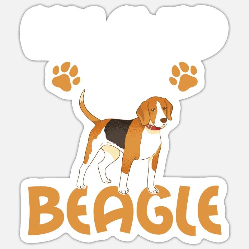 Beagle Cadeau Beagle Propriétaire - Sticker taille S (10 x 10 cm) - blanc mat