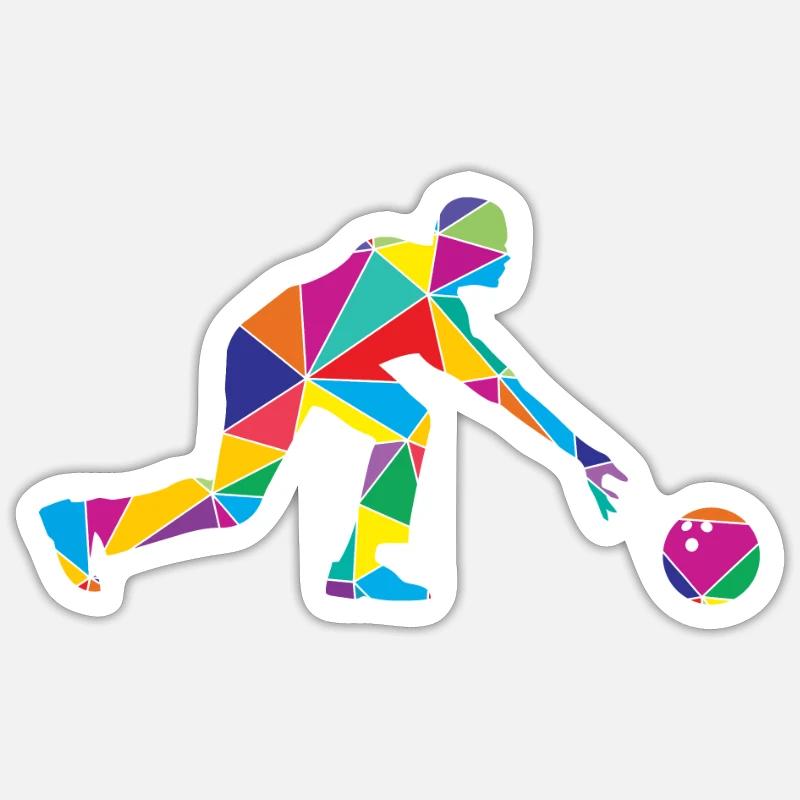 Low Poly Bowler Polygon Bowling Sticker size S (10 x 10 cm)