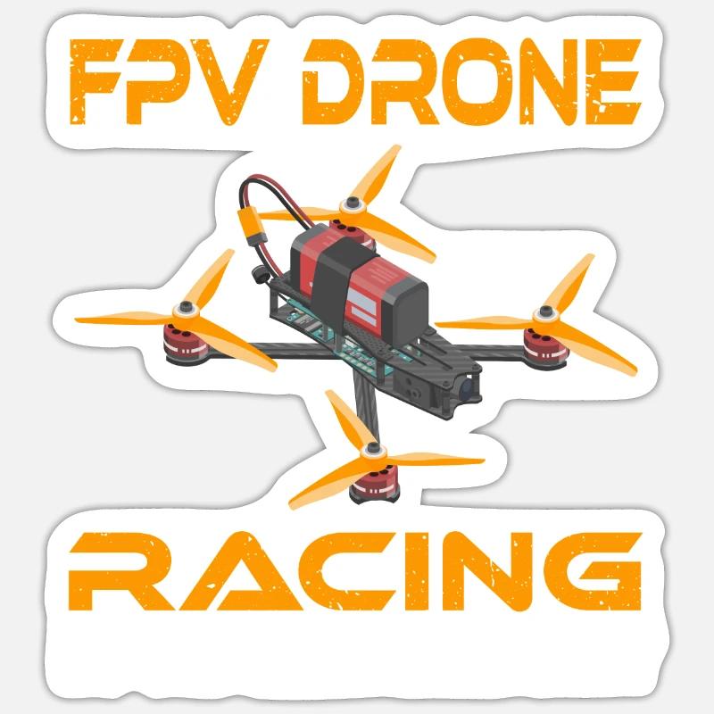 FPV Drone Racing - Sticker size S (10 x 10 cm) - white matte