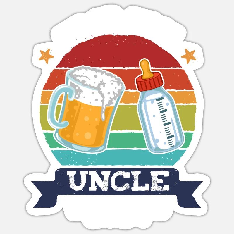 First Time Uncle 2024 - Sticker Größe S (10 x 10 cm) - Mattweiß