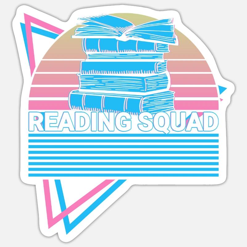 Book reader Bookworm - Sticker size S (10 x 10 cm) - white matte