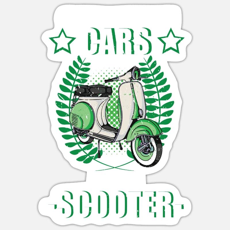 Roller Moped Rollerfahrer Schwalbe retro Geschenk Sticker Größe S (10 x 10 cm)