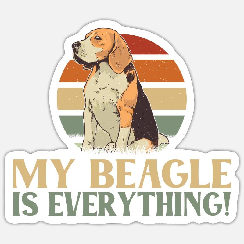 Beagle Cadeau Beagle Propriétaire - Sticker taille S (10 x 10 cm) - blanc mat