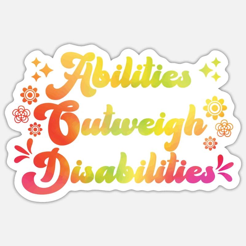 Solidarité handicap Compassion et acceptation - Sticker taille S (10 x 10 cm) - blanc mat