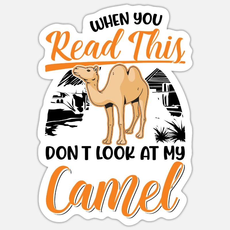 Kamel Geschenk Dromedar Camel Großkamel - Sticker Größe S (10 x 10 cm) - Mattweiß