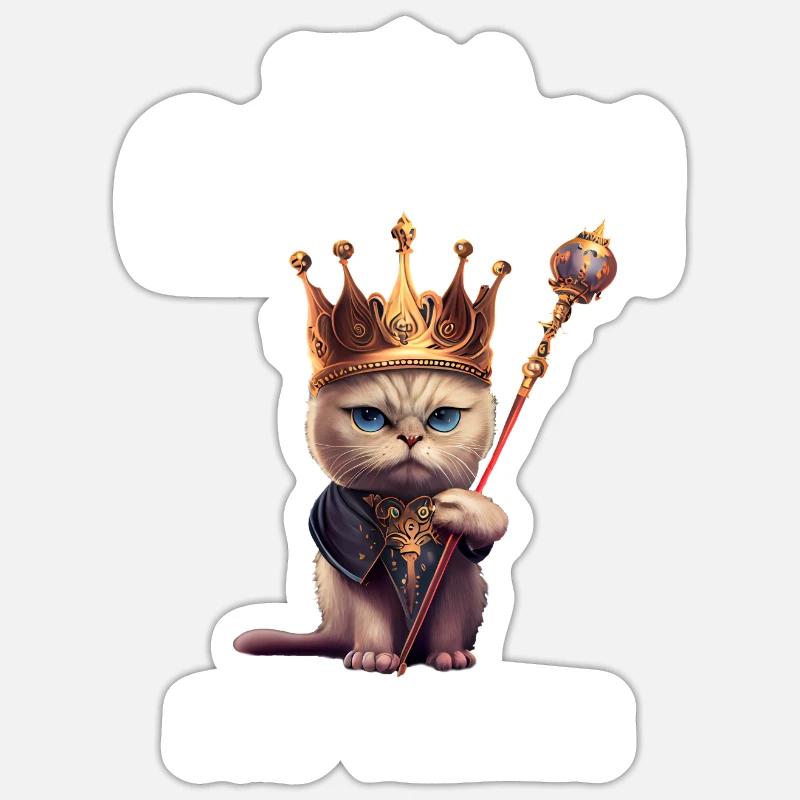 Chat sarcastique - Sticker taille S (10 x 10 cm) - blanc mat