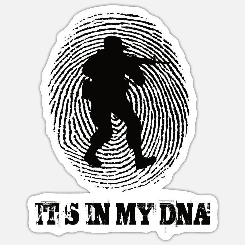 Soldat c’est dans mon ADN - Sticker taille S (10 x 10 cm) - blanc mat