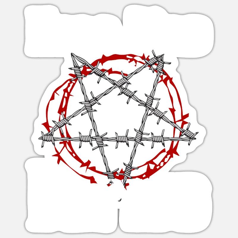 Satan Beelzebub Devil Gothic Pentagram Mystical - Sticker size S (10 x 10 cm) - white matte