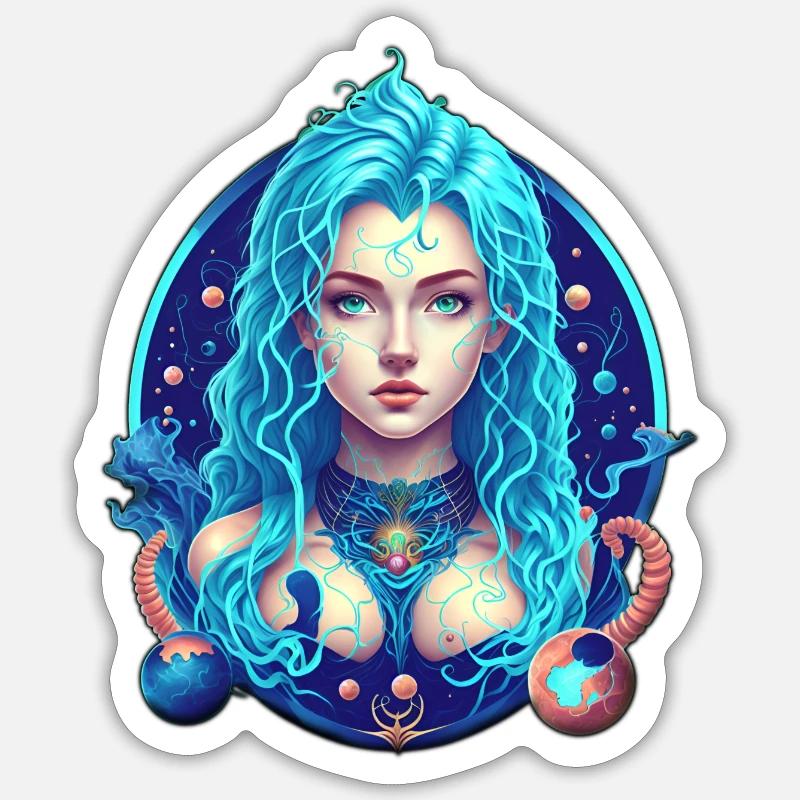 Wassermann - Sternzeichen Sticker Größe S (10 x 10 cm)