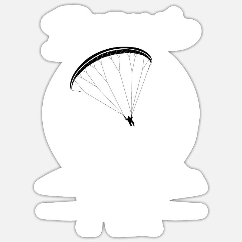 Gleitschirm Pilot Gleitschirmflieger - Sticker Größe S (10 x 10 cm) - Mattweiß