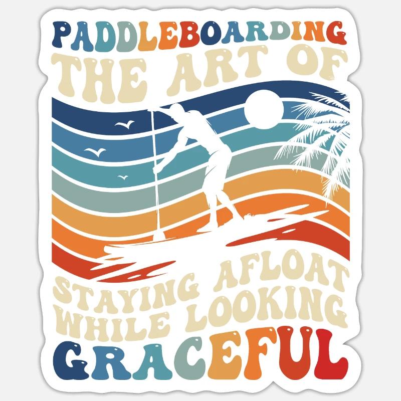 Funny Stand-Up Paddleboard SUP - Sticker size S (10 x 10 cm) - white matte
