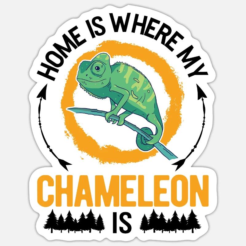 Caméléon Accueil Caméléon - Sticker taille S (10 x 10 cm) - blanc mat