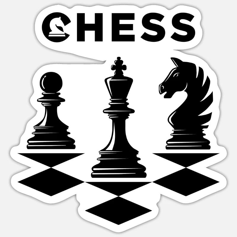 Pièces d’échecs - Sticker taille S (10 x 10 cm) - blanc mat