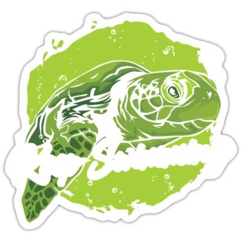 Keep Swimming Riesenschildkröte Landschildkröte - Sticker Größe S (10 x 10 cm) - Mattweiß - Vorne