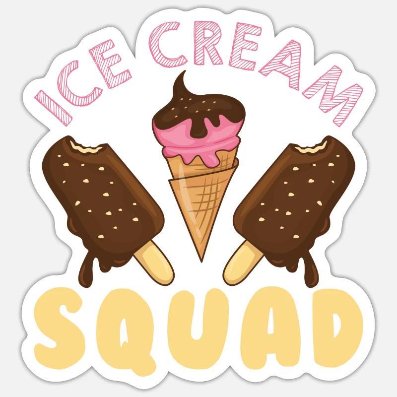 Ice Cream Squad Eiscreme Eis Sticker Größe S (10 x 10 cm)