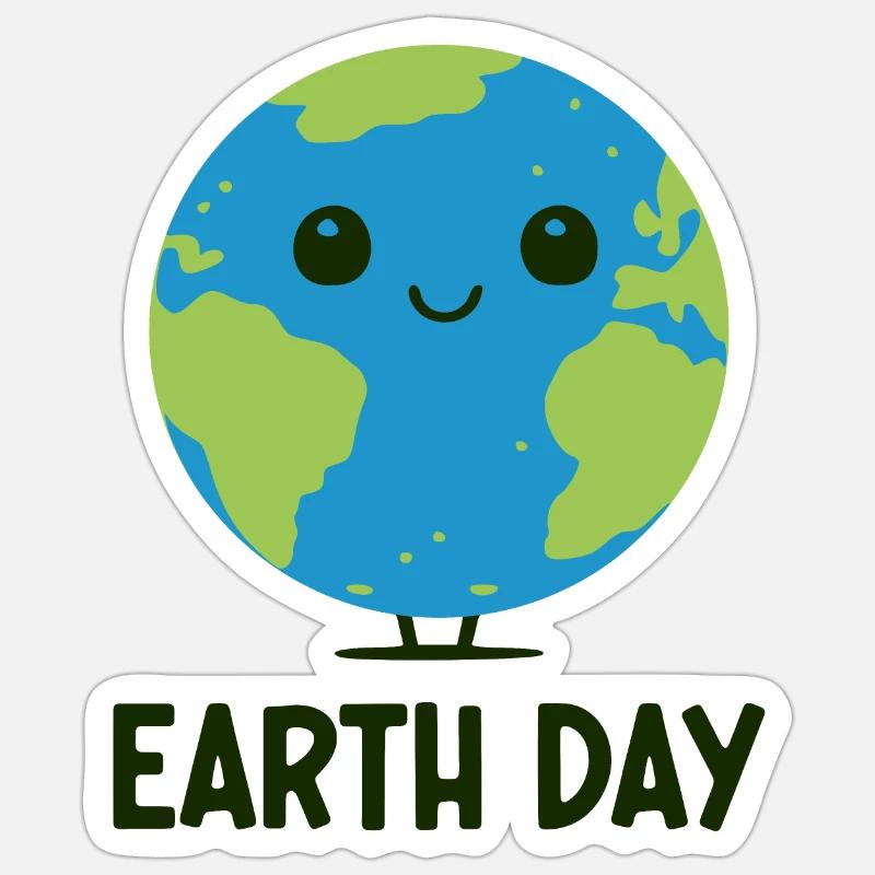 Jour de la Terre - Sticker taille S (10 x 10 cm) - blanc mat