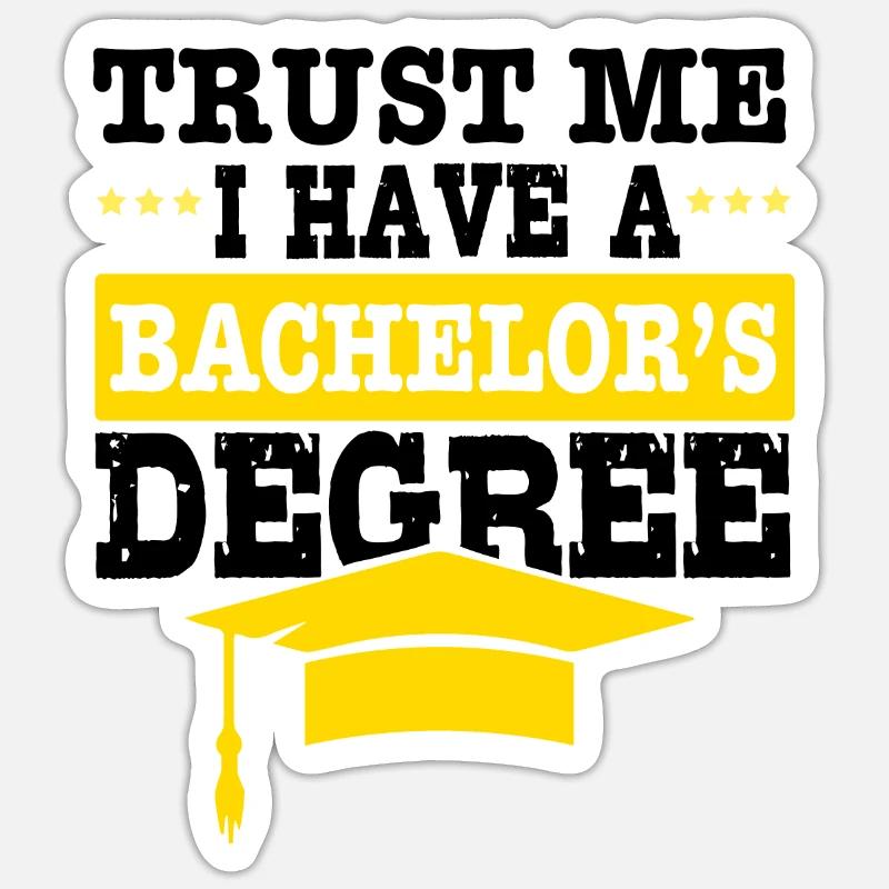 Bachelor Abschluss Uni Feier Absolvent Absolviert Sticker Größe S (10 x 10 cm)