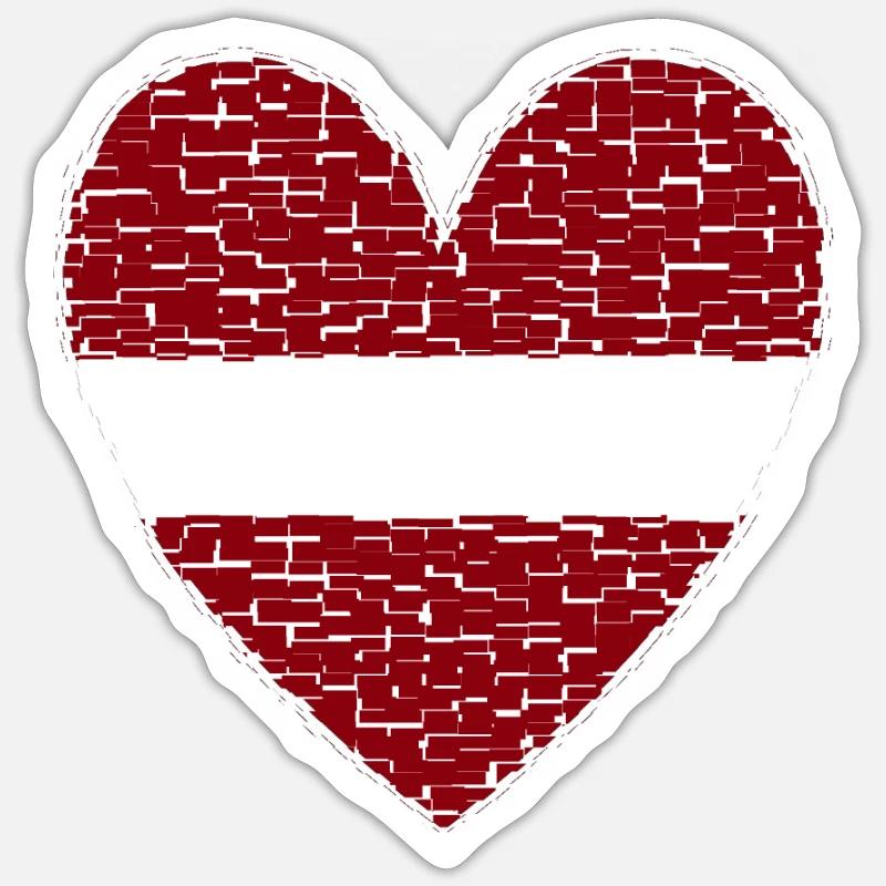 Lettland Herz Kunstdesign - Sticker Größe S (10 x 10 cm) - Mattweiß