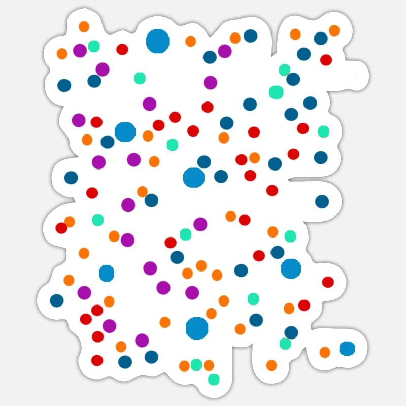 Dots Farbpunkte bunt - Sticker Größe S (10 x 10 cm) - Mattweiß