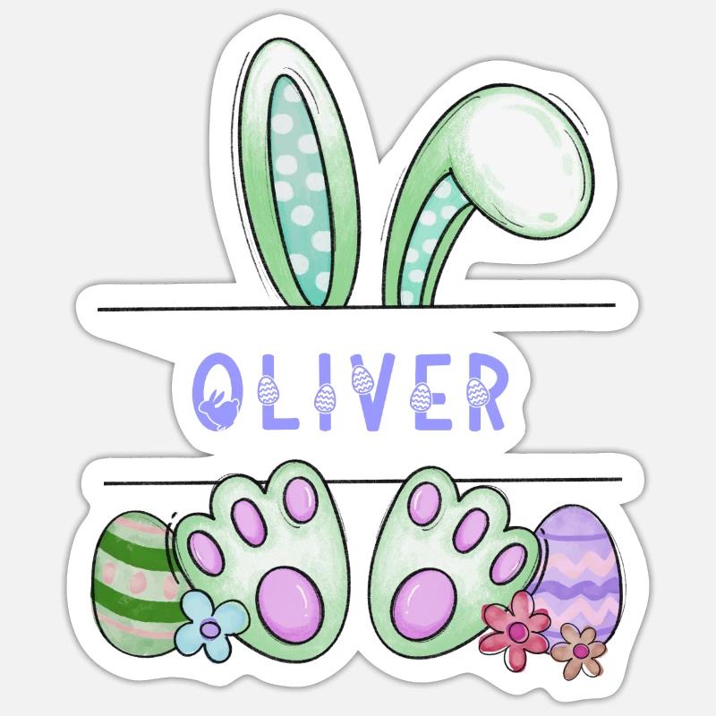 Easter Bunny, rabbit, cute - Oliver Sticker size S (10 x 10 cm)