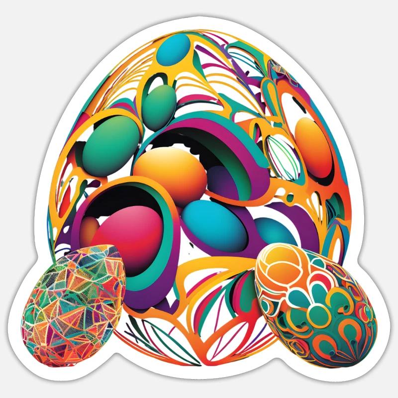 An Abstract Interpretation Of Awesome Easter Eggs Sticker size S (10 x 10 cm)
