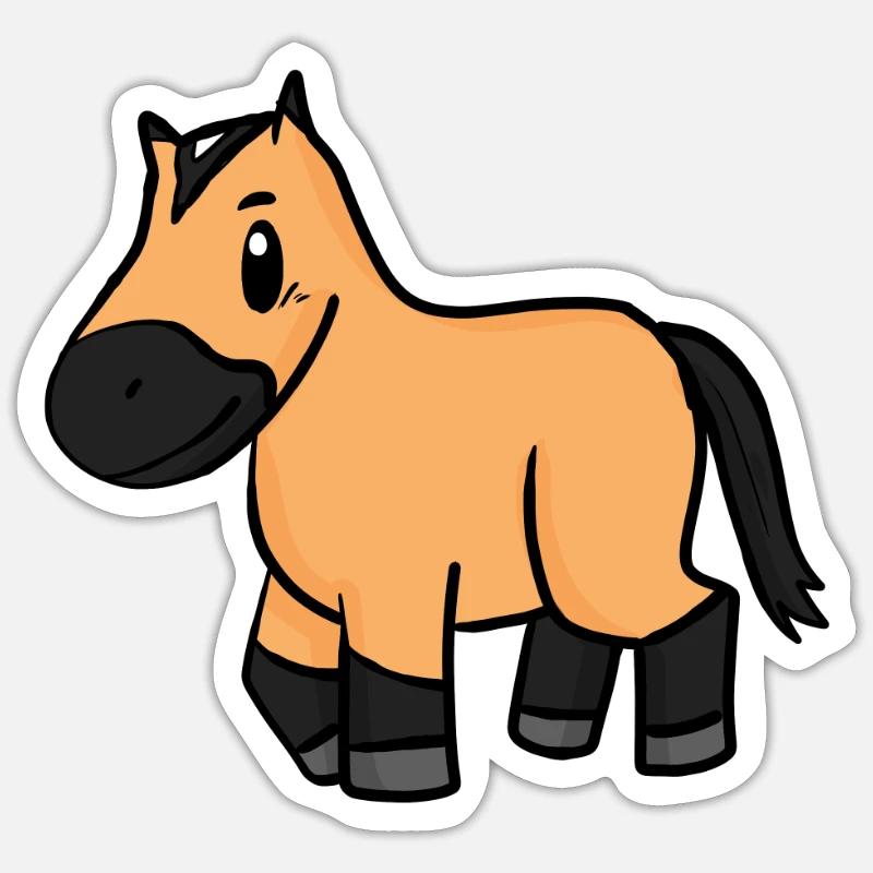 Cheval - Sticker taille S (10 x 10 cm) - blanc mat