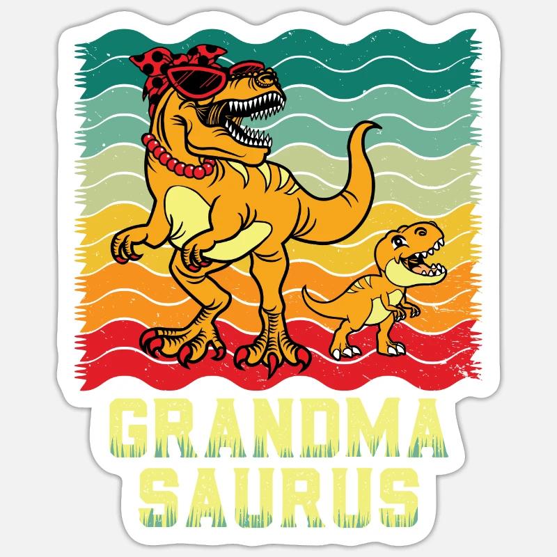 Omasaurus Dinosaurier Grandma Muttertag Granny Sticker Größe S (10 x 10 cm)